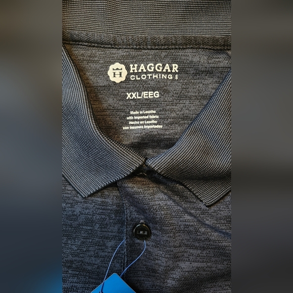 Haggar Men's Black/Dark Gray Polo Shirt XXL New with Tags - Picture 4 of 8